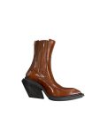 Glossy Brown Ankle Boots